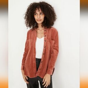 Madewell Sunday Corduroy Shirt in Dusty Rose Shacket Shirt Jacket